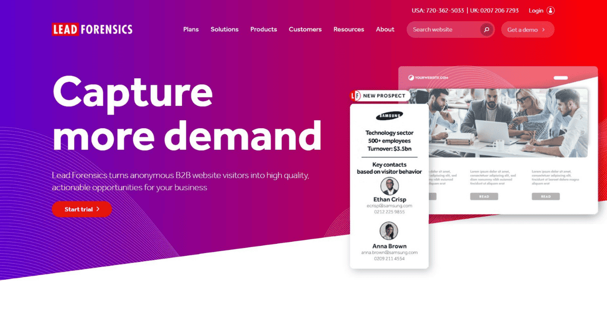 Lead Forensics | World-leading B2B website visitor tracking