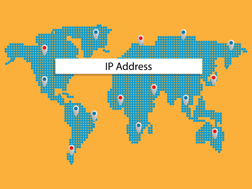 A world map showing IP address locations