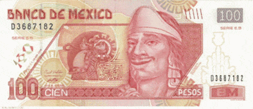 Peso with the banknote winking