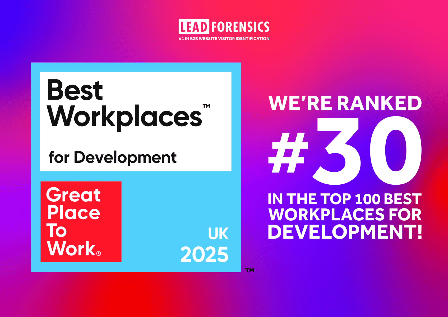 Best Workplaces for Development - Lead Forensics #30
