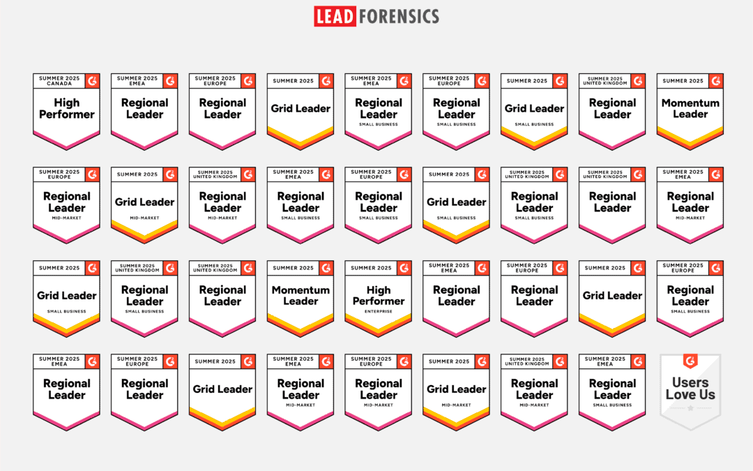 Lead Forensics Celebrates 35 G2 Badges in the Summer 2025 Reports