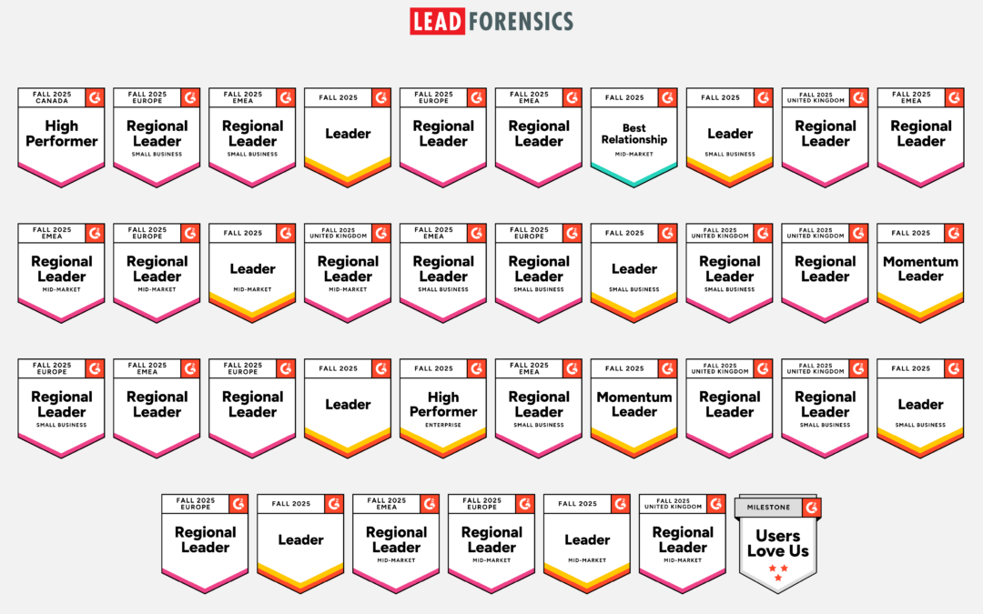 Lead Forensics Celebrates 36 G2 Badges in the Autumn 2025 Reports