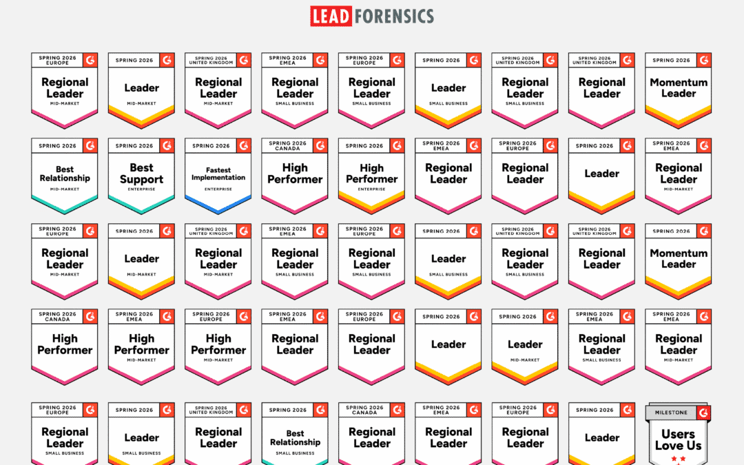Lead Forensics Wins 45 G2 Badges in the Spring 2026 Reports