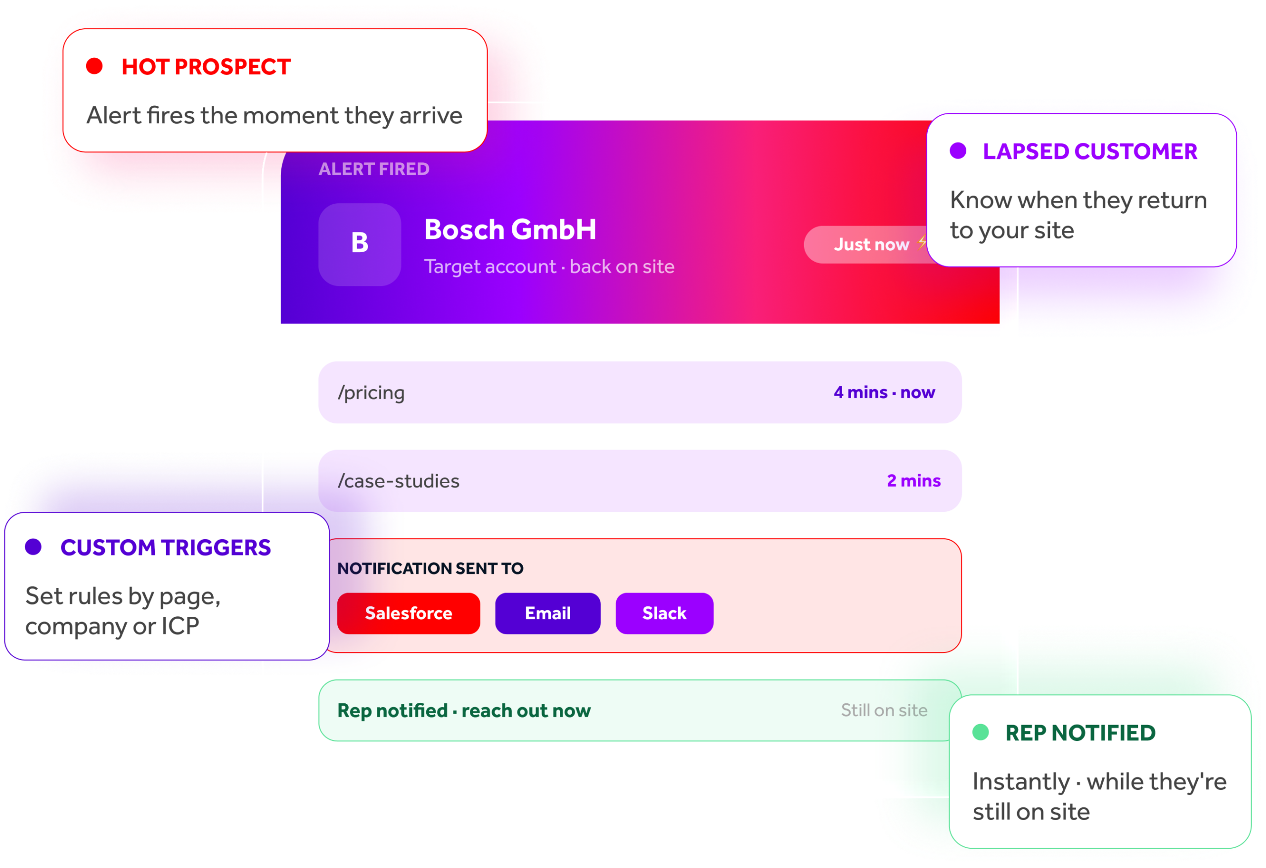 Get alerts when accounts are on your site - Lead Forensics