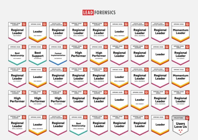 Lead Forensics Wins 45 G2 Badges in the Spring 2026 Reports